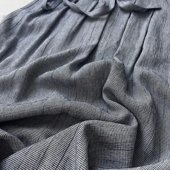 Vtg Midi Dress Classic Prairie Cottagecore Houndstooth Button Front Slip Women M - Picture 6 of 13